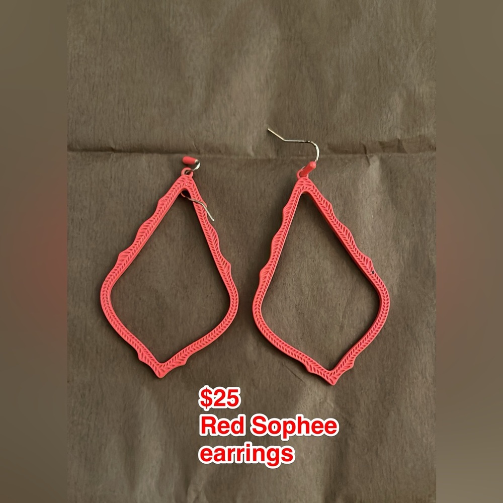 Large red Sophee earrings Kendra Scot EUC